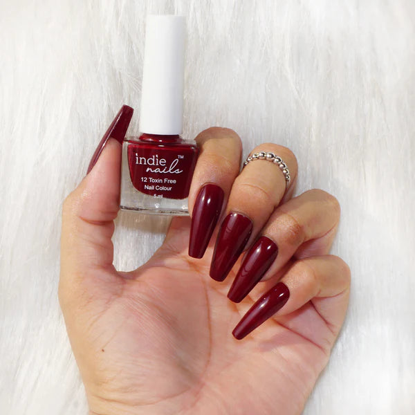 Cherry Red by Indie Nails, Salon-Quality Finish