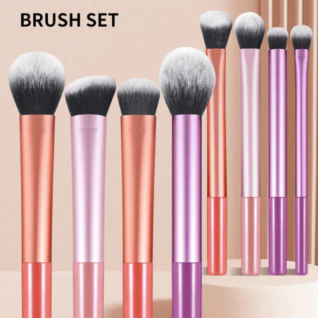 Shein - 8pcs Makeup Brush Set Multifunctional Beauty Tool For Quick Application