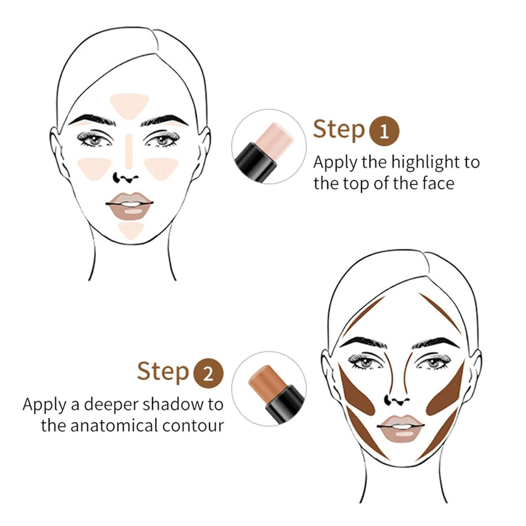 Double-End Contour Highlighter Stick , Contour Makeup Contouring Sticks Cream